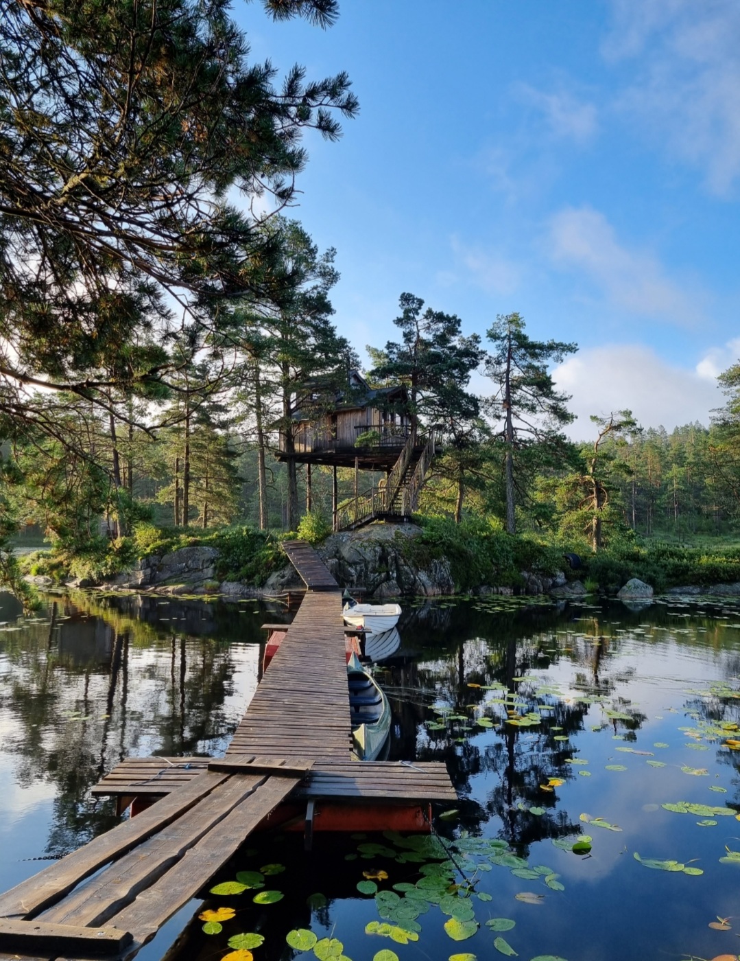 den unike broa over til tretopphytta